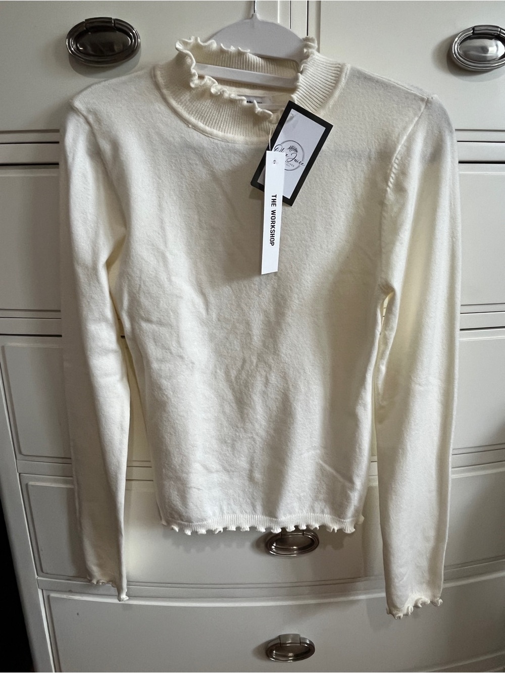 Workshop Republic Clothing Ivory Ruffle-Edge Long Sleeve Top